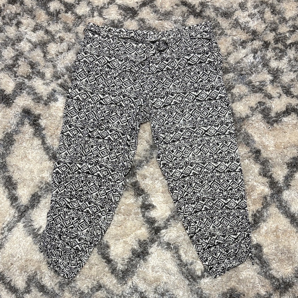 Lauren Ralph Lauren Black and White Patterned Cropped Pants